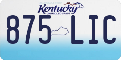 KY license plate 875LIC