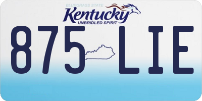 KY license plate 875LIE