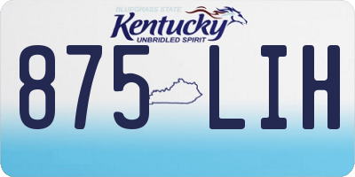 KY license plate 875LIH