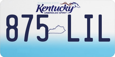 KY license plate 875LIL