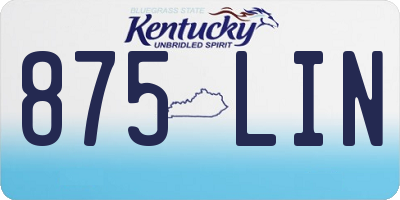 KY license plate 875LIN