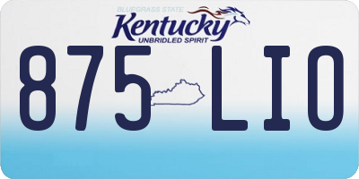 KY license plate 875LIO