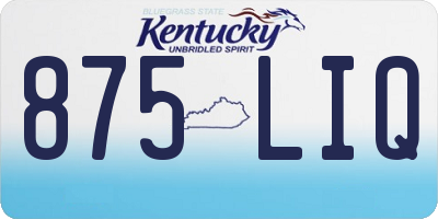 KY license plate 875LIQ