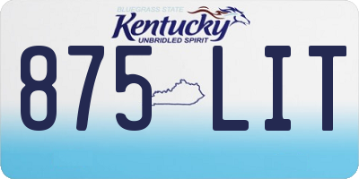 KY license plate 875LIT