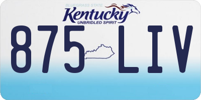 KY license plate 875LIV