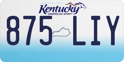 KY license plate 875LIY