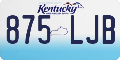 KY license plate 875LJB