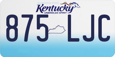 KY license plate 875LJC