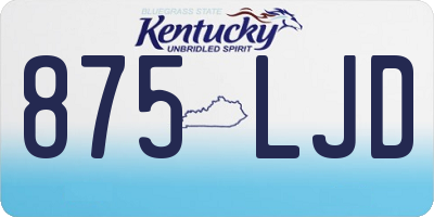 KY license plate 875LJD