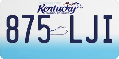KY license plate 875LJI