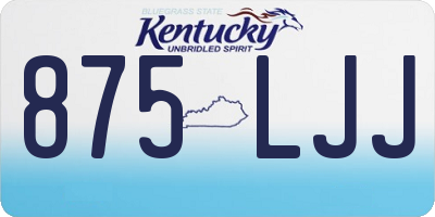 KY license plate 875LJJ