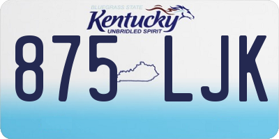 KY license plate 875LJK