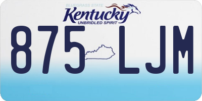 KY license plate 875LJM
