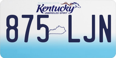 KY license plate 875LJN