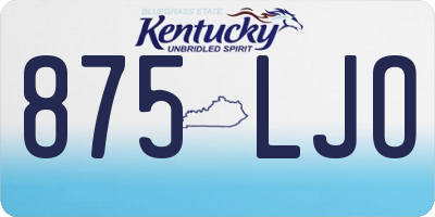 KY license plate 875LJO
