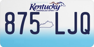 KY license plate 875LJQ
