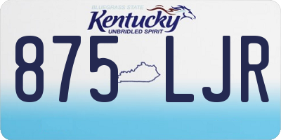 KY license plate 875LJR