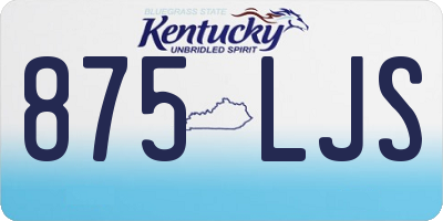 KY license plate 875LJS