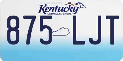 KY license plate 875LJT