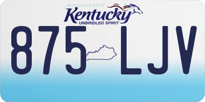 KY license plate 875LJV