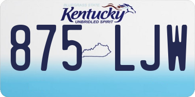 KY license plate 875LJW