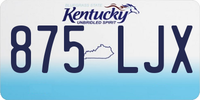KY license plate 875LJX