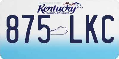KY license plate 875LKC