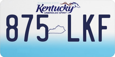 KY license plate 875LKF