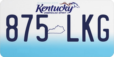 KY license plate 875LKG