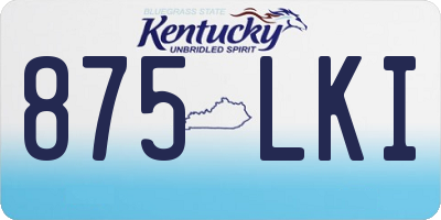 KY license plate 875LKI