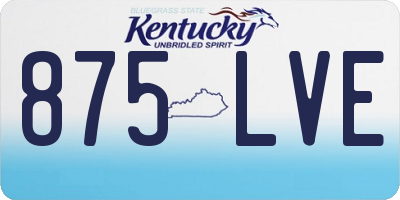 KY license plate 875LVE