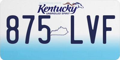 KY license plate 875LVF