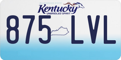 KY license plate 875LVL