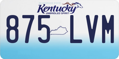 KY license plate 875LVM