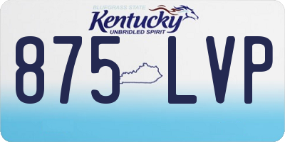 KY license plate 875LVP