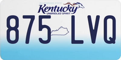 KY license plate 875LVQ