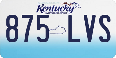 KY license plate 875LVS