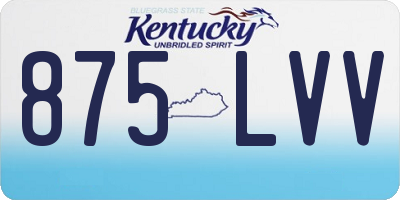 KY license plate 875LVV