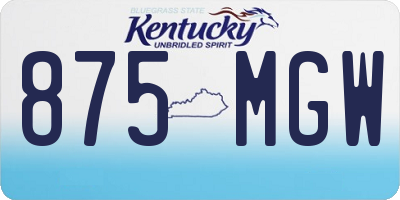 KY license plate 875MGW