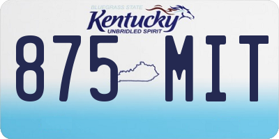 KY license plate 875MIT