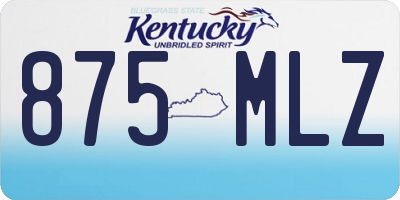 KY license plate 875MLZ