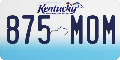 KY license plate 875MOM