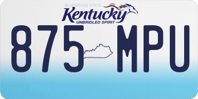 KY license plate 875MPU