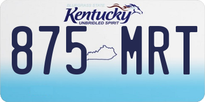 KY license plate 875MRT