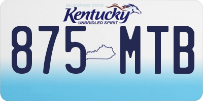 KY license plate 875MTB
