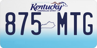 KY license plate 875MTG