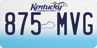 KY license plate 875MVG