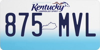 KY license plate 875MVL
