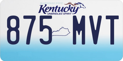 KY license plate 875MVT
