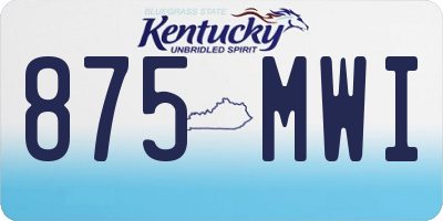 KY license plate 875MWI